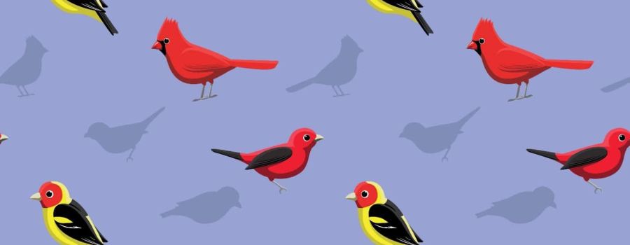 Birds on a purple background