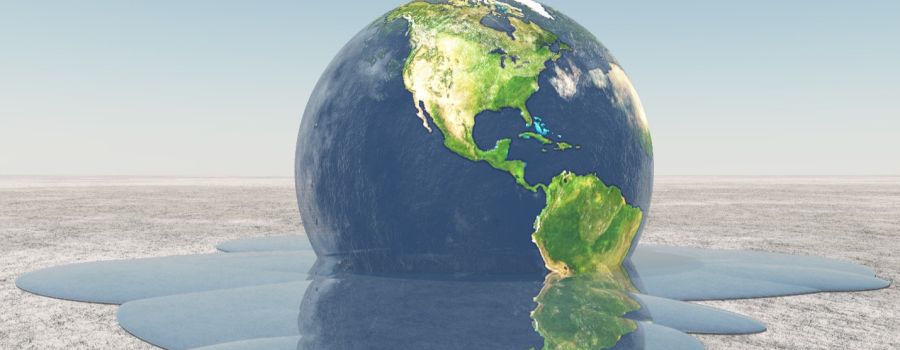 earth in a puddle of water