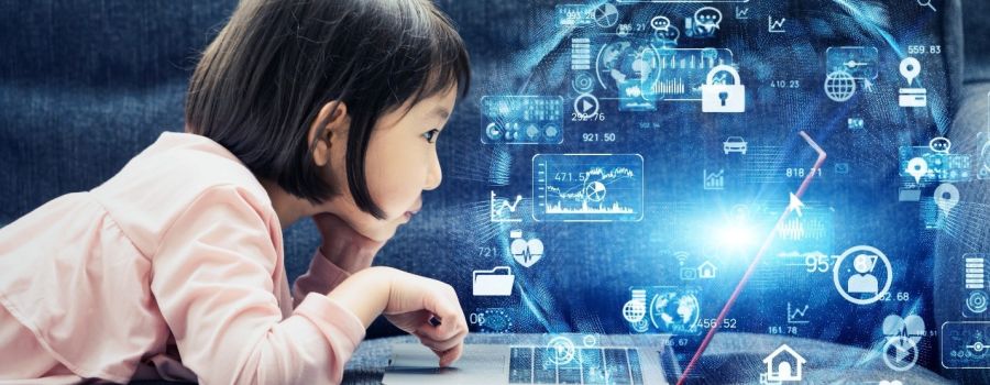 Child with technology