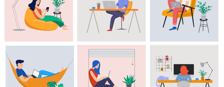 people working from home