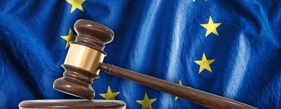 EU Flag with gavel